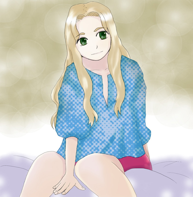 オリジナル　座る女の子